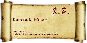 Korcsok Péter névjegykártya