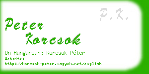 peter korcsok business card